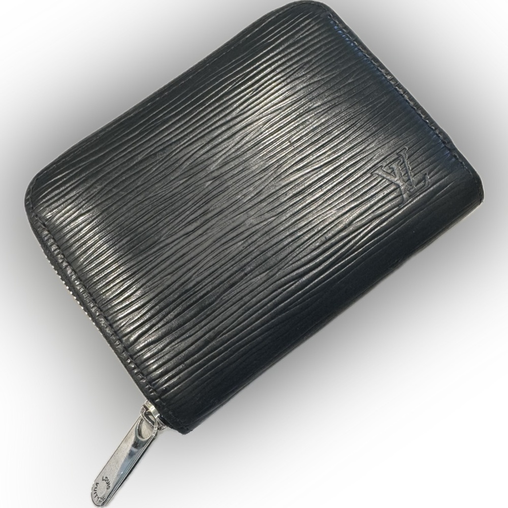 Louis Vuitton Textured Epi Zip Black Wallet
